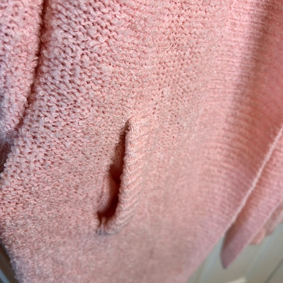 🌸”Karen Scott Vintage Baby Pink Nubby Knot Open Front Cardigan w/ Pockets Size L - Picture 3 of 17